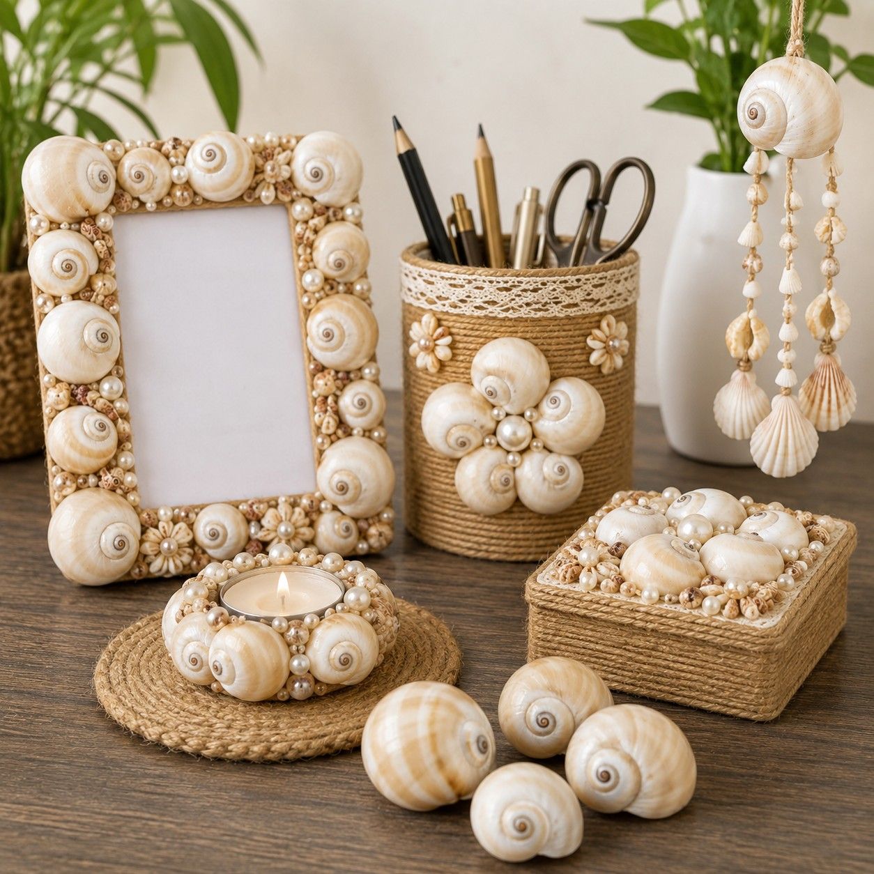 Premium Natural White Beige Spiral Sea Shells (200 g) for Home Decor , Craft — view 5