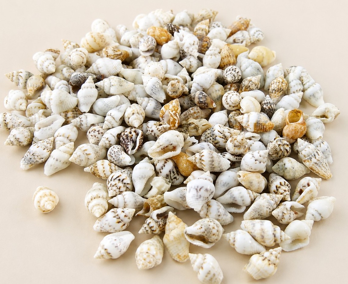 Natural  Decorative Sea Shells (100 g) (Assorted White Cream)